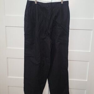 Savannah Linen‑Blend Pants Black Size 18